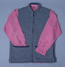 Load image into Gallery viewer, Waffle Knit Nehru Gilet - Light Grey with Navy trims (Limited Edition)
