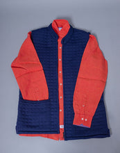 Load image into Gallery viewer, Waffle Knit Nehru Gilet - Navy Blue
