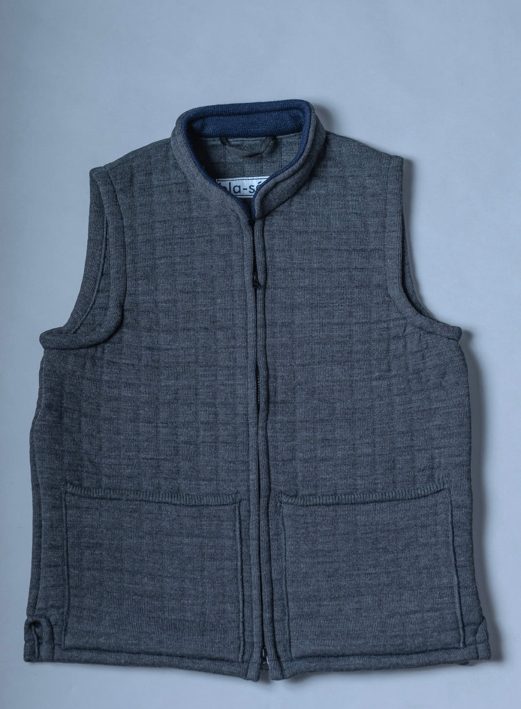 Waffle Knit Nehru Gilet - Anthracite